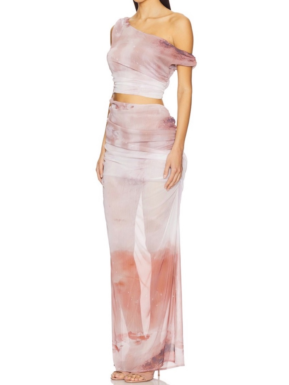 SNDYS. Mauve Pink Satin Scarf or Wrap with Tags
